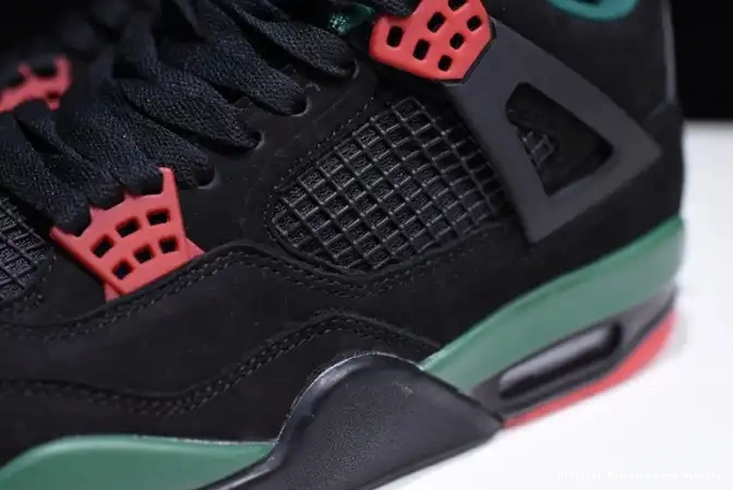 Official Maikesneakers Air 4 AQ3816-063 Red NRG Gorge Jordan Black GUCC Green-Varsity 0510